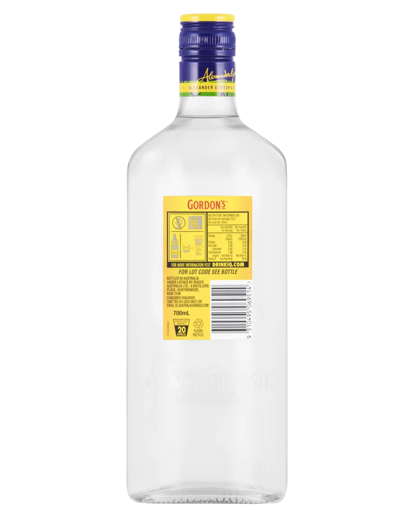 Gordon's Gin London Dry Gin 700mL 37%