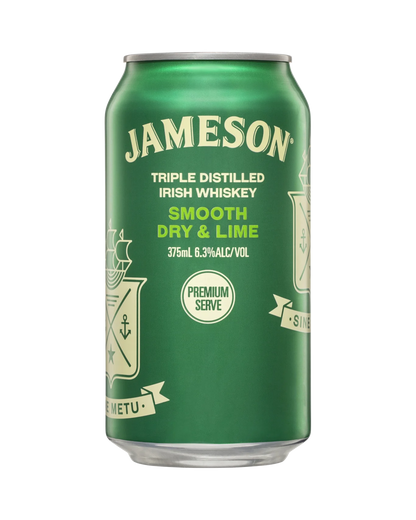 Jameson Irish Whiskey Smooth Dry & Lime 375mL Cans 6.3%