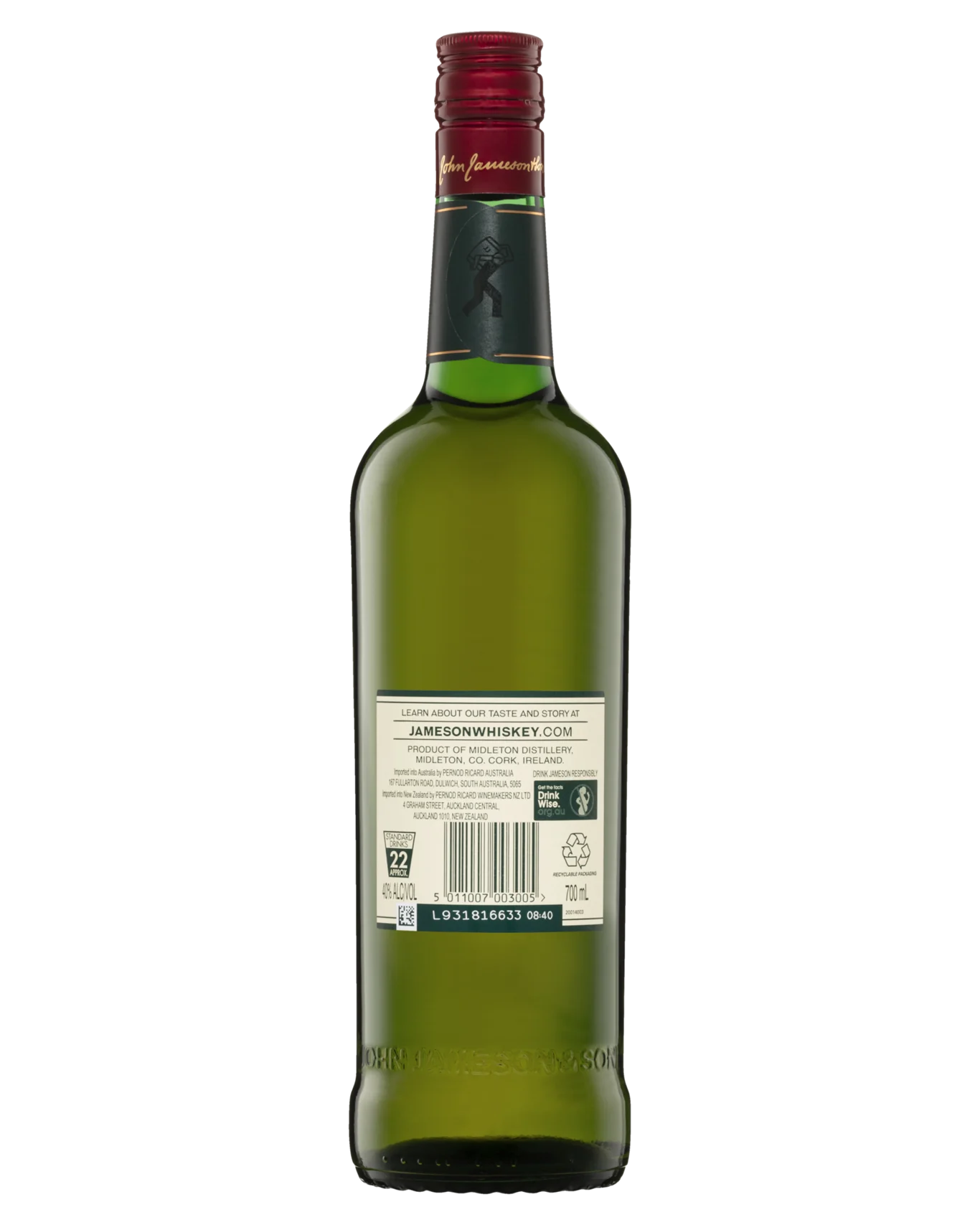 Jameson Triple Distilled Irish Whiskey 700mL 40%