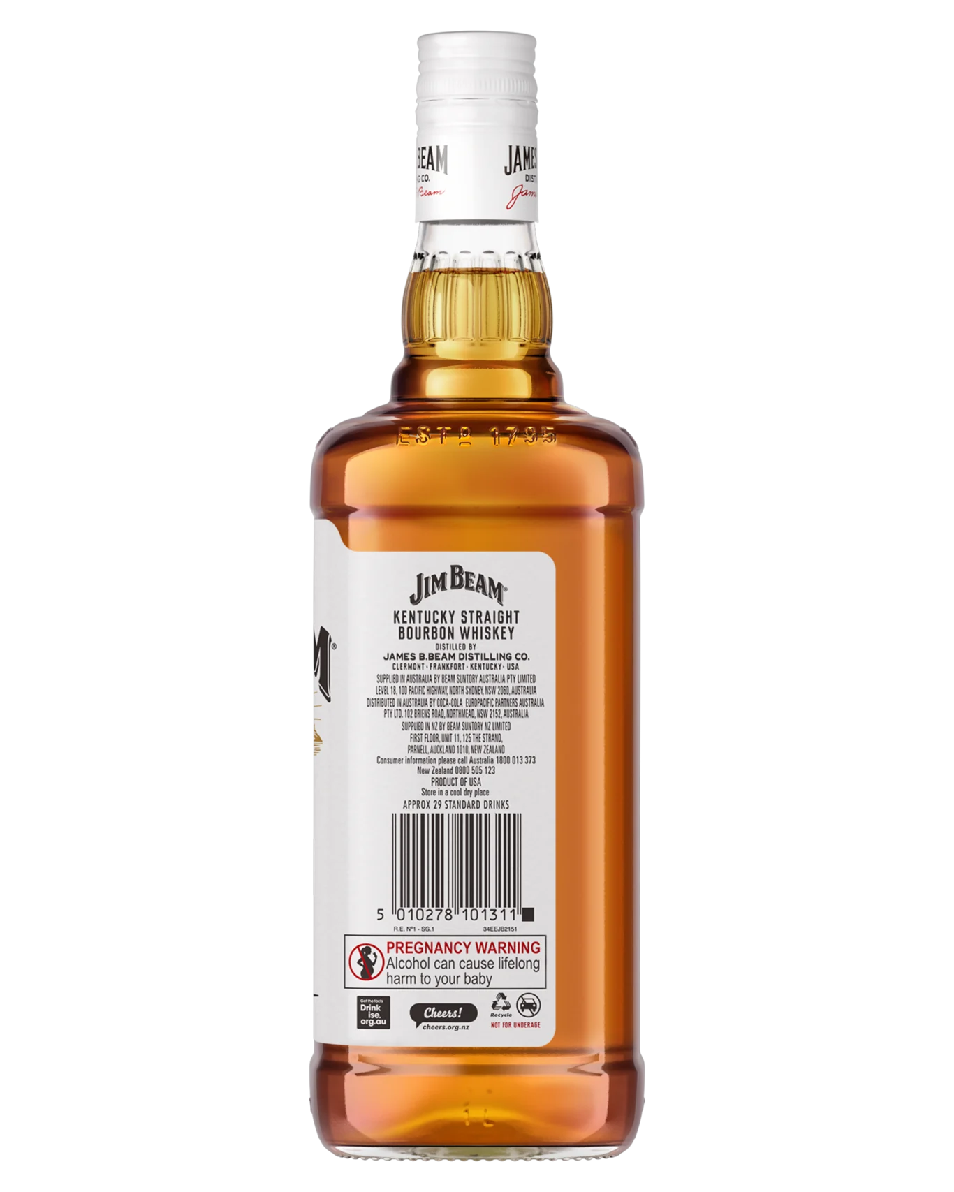 Jim Beam White Label Kentucky Straight Bourbon Whiskey 1L 37%