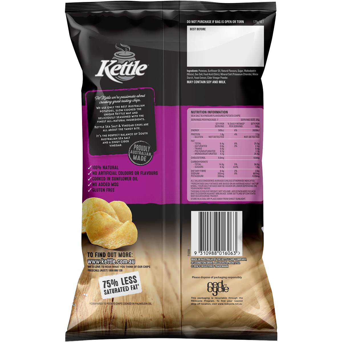 Kettle Sea salt Vinegar 175g