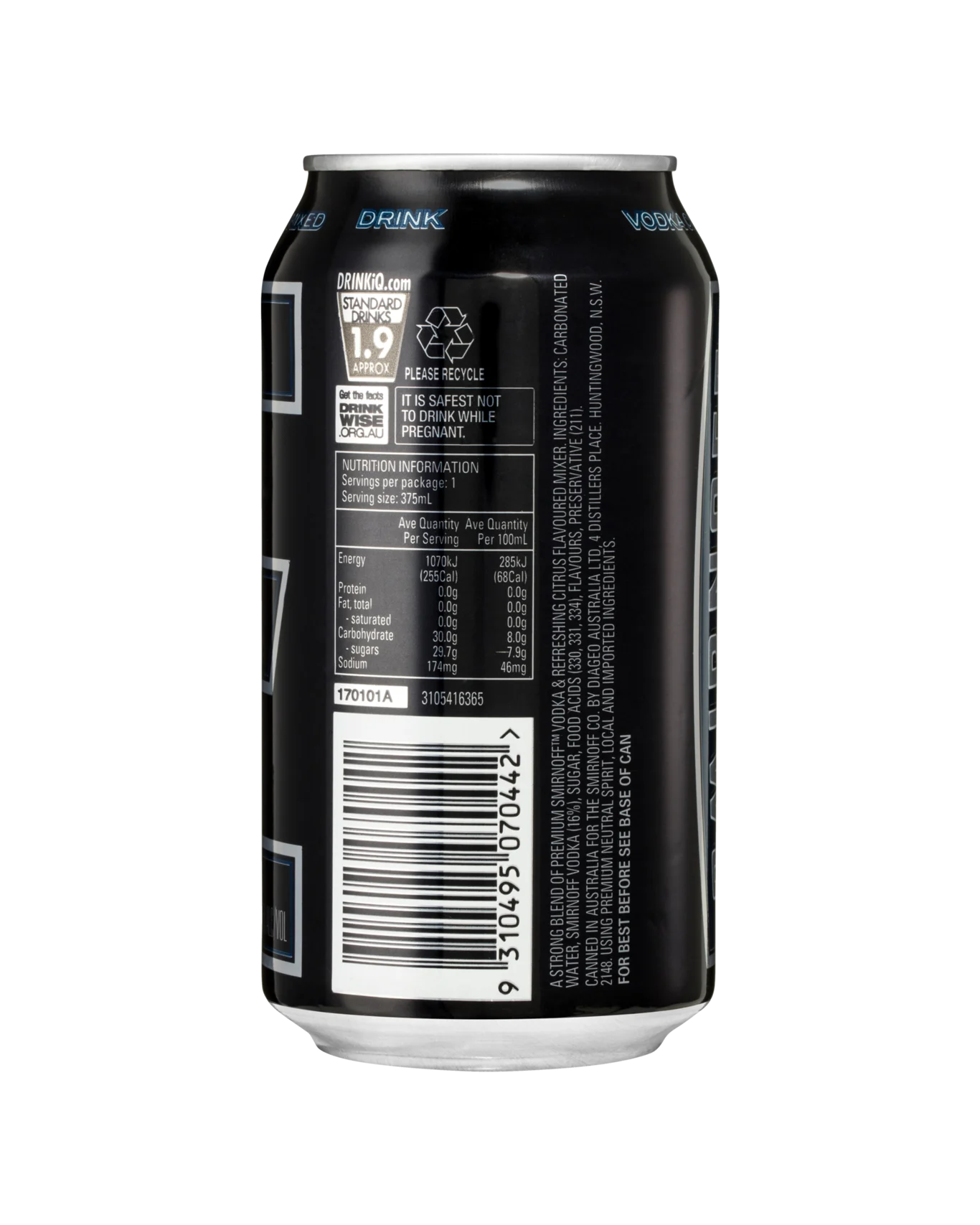 Smirnoff Ice Double Black 375mL Cans 6.5%