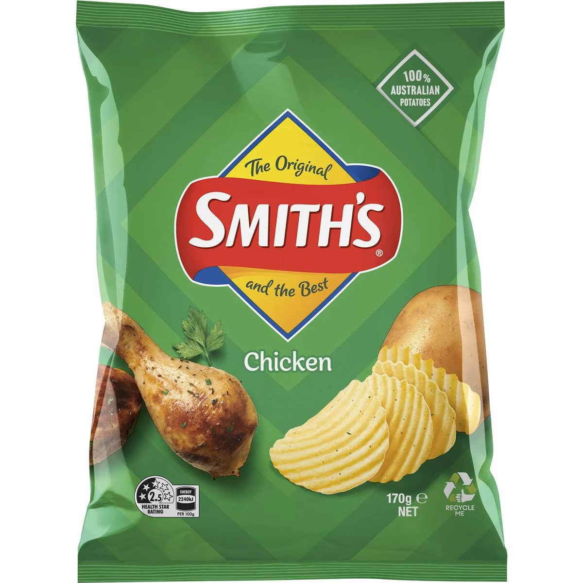 Smiths Crinkle Cut Chicken Potato Chips 170g