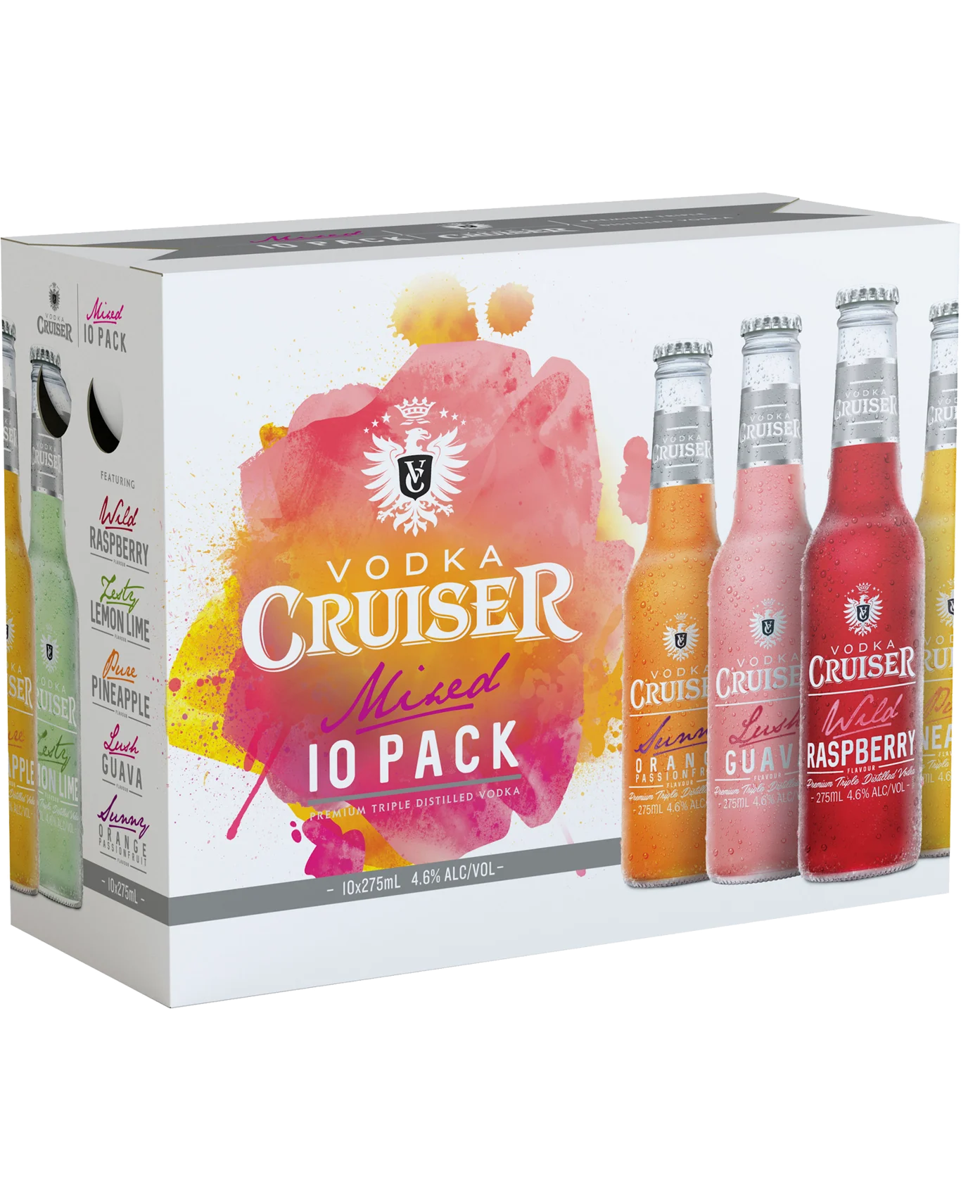 Vodka Cruiser Mixed 10 Pack 275mL Bottles 4.6%