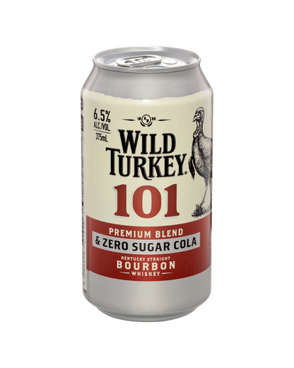 Wild Turkey 101 & Zero Sugar Cola 375mL Cans 6.5%