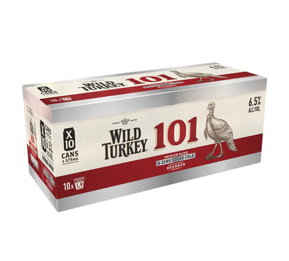 Wild Turkey 101 & Zero Sugar Cola 375mL Cans 6.5%